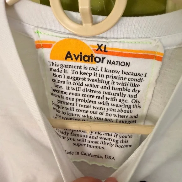 AVIATOR NATION White T-Shirt to benefit fires - Picture 3 of 7